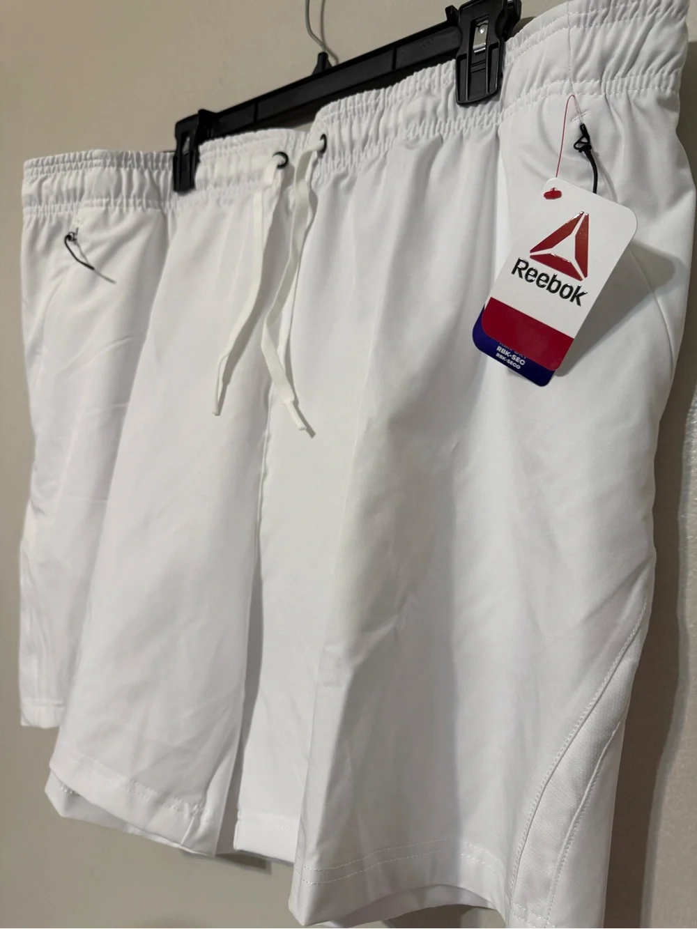Reebok Men’s White Athletic Drawstring Shorts